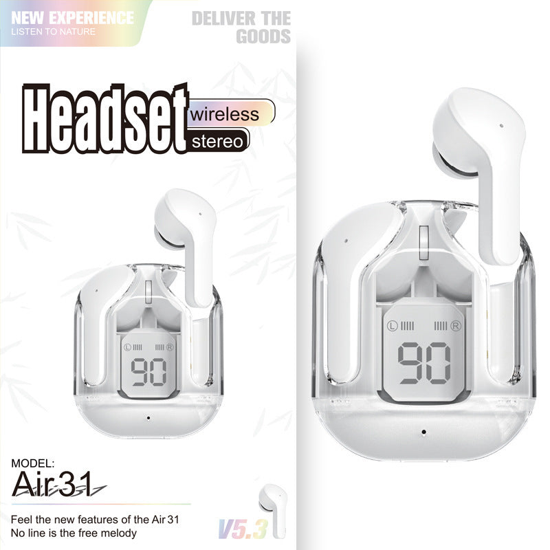 Transparent Wireless Bluetooth Headset with Noise Reduction