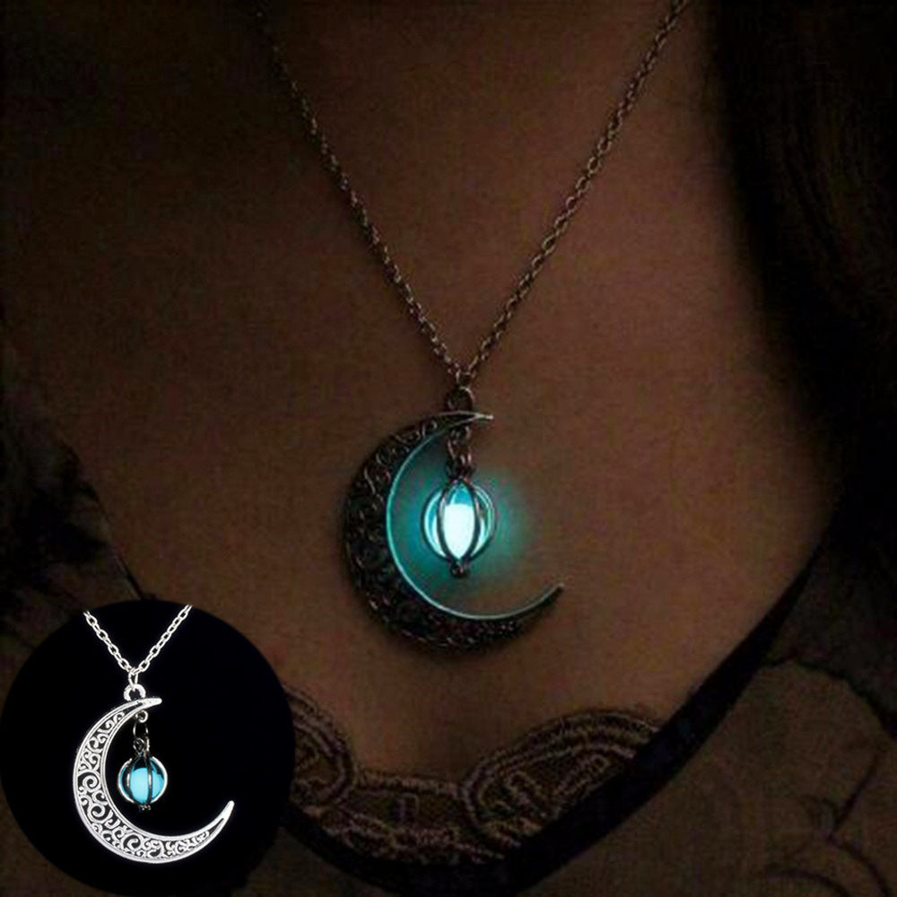 Luminous Moon Pendant Necklace