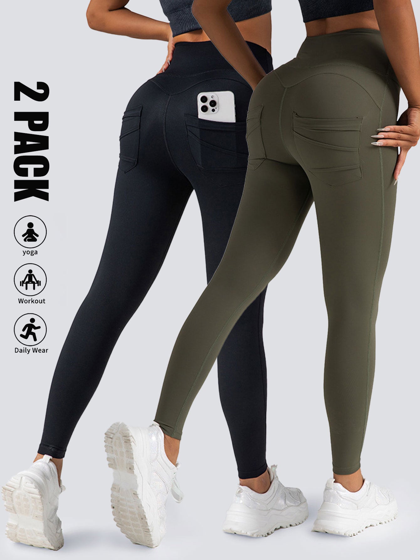 High-Waisted Yoga Leggings with Pockets